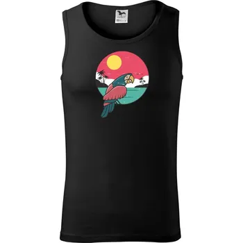 Papoušek v kruhu u moře - Tílko pánské Core - 2XL ( Černá )