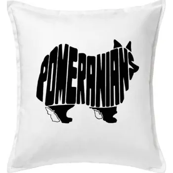 Polštář Německý špic - Polštář 50x50 - 50x50 - Včetně výplně ( Bílá )