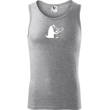 Borec s pilou - Tílko pánské Core - XL ( Tmavě šedý melír )