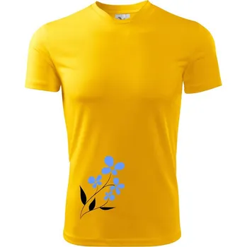 Modrá květina - Dětské triko sportovní (dresovina) - 134 cm/8 let ( Žlutá )
