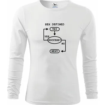 Pánské oblečení Sex diagram - Triko s dlouhým rukávem FIT-T long sleeve - S ( Bílá )