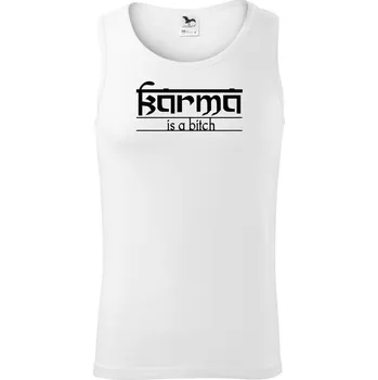 Karma Indický nápis - Tílko pánské Core - S ( Bílá )