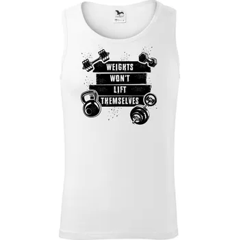Pánské termoprádlo Weights wont lift themselfs - Tílko pánské Core - M ( Bílá )