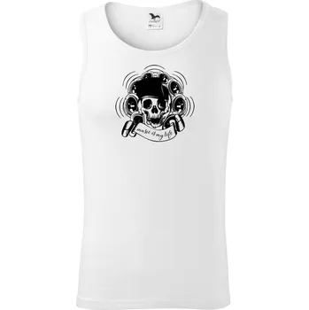 Pánské termoprádlo Music Is My Life smrtka - Tílko pánské Core - S ( Bílá )