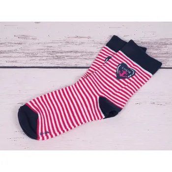 Dámské ponožky CNB BERLIN Ponožky DE 54330 tm.modré s bílou a červenou proužkované velikosti ponožek: 20-22 ( EUR vel. 31-34)