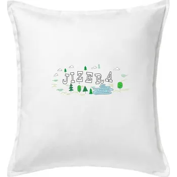 Polštář Řeka Jizera - Polštář 50x50 - 50x50 - Pouze potah ( Bílá )