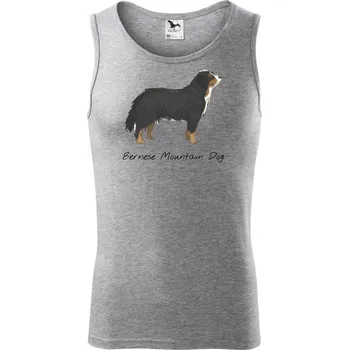 Bernese mountain dog kreslený - Tílko pánské Core - 2XL ( Tmavě šedý melír )