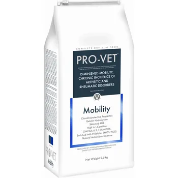 Krmivo pro psa PRO-VET Mobility 7,5 Kg Hmotnost: 2,5 kg granule pro psy se sníženou pohyblivostí a osteoartritidou