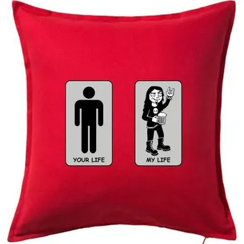 Polštář Metal My Life (Hana-creative) - Polštář 50x50 - 50x50 - Včetně výplně ( Červená )