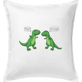 Polštář T-Rex - krátké ruce (Hana-creative) - Polštář 50x50 - 50x50 - Pouze potah ( Bílá )