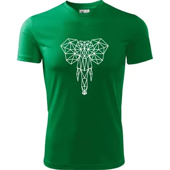Geometrie - slon chobot - Dětské triko sportovní (dresovina) - 158 cm/12 let ( Středně zelená )