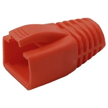 Elektrický konektor DATACOM Krytka konektoru. RJ45 na kulatý kabel 8mm, s ochranou západky, 10ks, červený (4394) - 12.98.4394