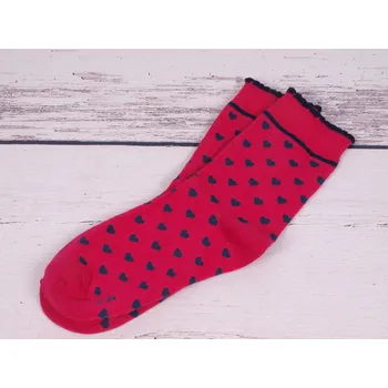 Dámské ponožky CNB BERLIN Ponožky DE 54330 tm. růžové s tm. modrými srdíčky velikosti ponožek: 23-25 (EUR vel. 35-38)