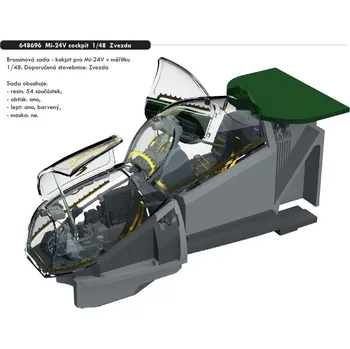 Plastikový model Eduard 1/48 Mi-24V cockpit (ZVEZDA)