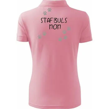 Stafbuls mom (Stafordširský bulteriér) (Reflexní tlapky) - Polokošile dámská Pique Polo - XS ( Růžová )