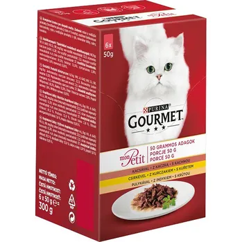 Pro kočku Purina Gourmet Mon Petit Adult kachna, kuře, krůta 6x 50 g