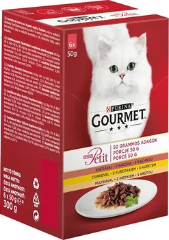 Krmivo pro kočku Purina Gourmet Mon Petit Adult kachna, kuře, krůta 6x 50 g