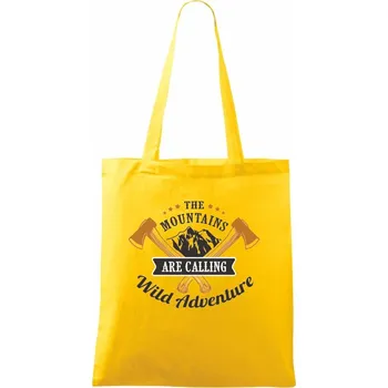 The mountains are calling wild adventure - Taška bavlněná - 42 x 38 cm ( Žlutá )