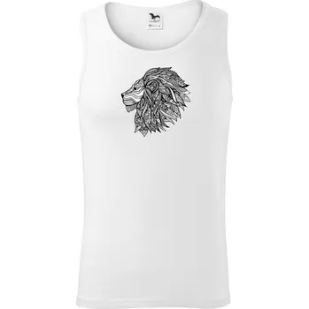 Hlava lva - mandala - Tílko pánské Core - S ( Bílá )