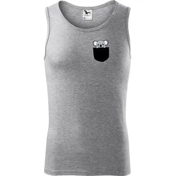 Koala v kapse - Tílko pánské Core - L ( Tmavě šedý melír )