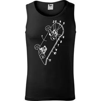 Pánské termoprádlo Skateboard nákres prkna - Tílko pánské Core - S ( Černá )