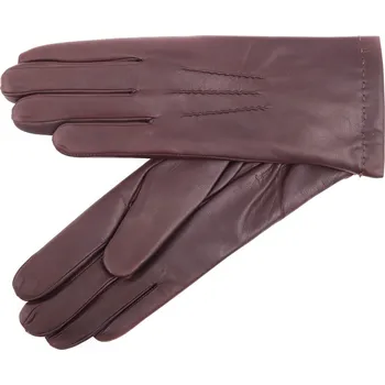 Rukavice Špongr Dámské kožené rukavice zateplené kožešinou MARGIT hnědé Velikost: 8"