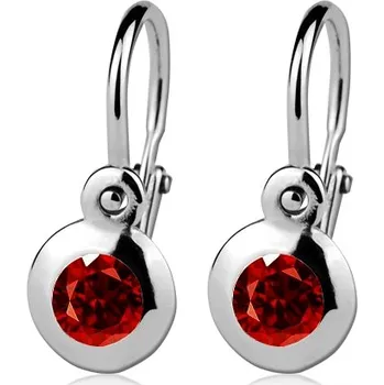 Náušnice Šperky4U Dětské náušnice stříbrné, červené zirkony - CS1030-R