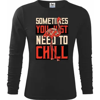 Flamingo chill - Triko dětské Long Sleeve - 158 cm/12 let ( Černá )