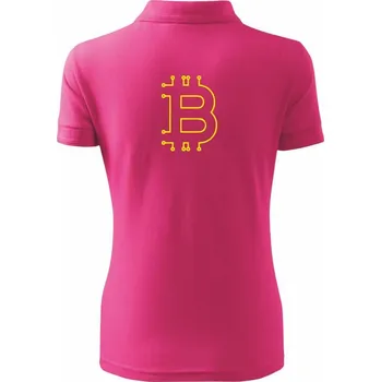 Bitcoin kryptoměna - Polokošile dámská Pique Polo - 2XL ( Purpurová )