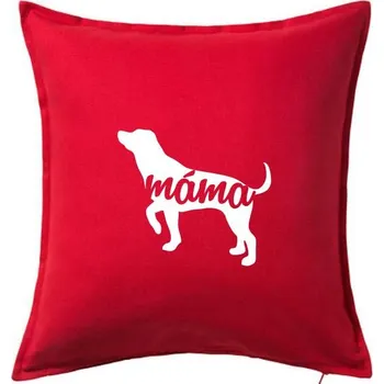 Polštář Labradorský retrívr máma obrys - Polštář 50x50 - 50x50 - Pouze potah ( Červená )