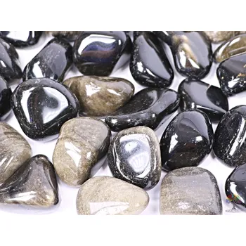 Magieprirody.cz Tromlovaný kámen Obsidián zlatý XL velikost 30 - 45 mm - USA #186 Množství: 100g