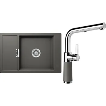 Granitový dřez Set Schock S5-7 (dřez Mono D-100XS Silverstone + baterie SC-540.120 Silverstone)