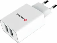 Nabíječka cestovní SWISSTEN 2x USB, IC, 2.1A + Lighthing kabel, bílá