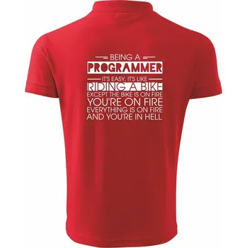 Pánská košile Being a programmer - bike - Polokošile pánská Pique Polo 203 - L ( Červená )