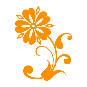 Samolepící dekorace Květina dekor 001 levá (06 - oranžová) SAMOLEPKA NA AUTO, NÁLEPKA, FÓLIE, POLEP, TUNING, VLASTNÍ TEXT, TISK, AUTOSAMOLEPKY.cz, POLEPY, OBRÁZEK, LOGO, 3D STICKERS