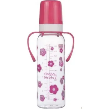 Kojenecká láhev Canpol láhev skleněná s potiskem 240 ml Toys
