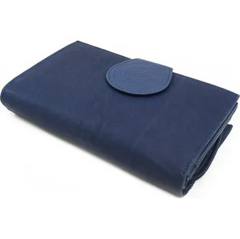 Tmavě modrá kožená dámská peněženka se zápinkou Dingie