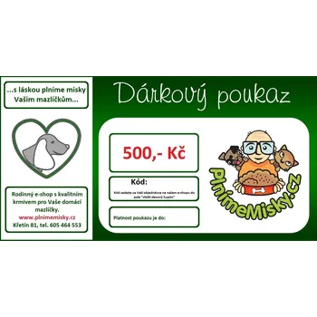 Dárková krabička PlnímeMisky.cz Dárkový poukaz - 500,- Kč