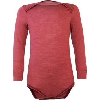 Kojenecký body Merino s hedvábím body dlouhý rukáv tenké - Korálová, Crawler Velikost: 56-62/68