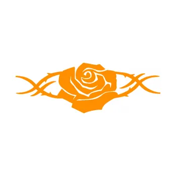 Samolepící dekorace Květina dekor 020 pravá růže s trny (06 - oranžová) SAMOLEPKA NA AUTO, NÁLEPKA, FÓLIE, POLEP, TUNING, VLASTNÍ TEXT, TISK, AUTOSAMOLEPKY.cz, POLEPY, OBRÁZEK, LOGO, 3D STICKERS