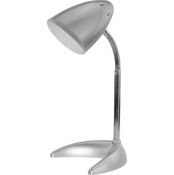 Lampička Stolní lampa se závitem E27, stříbrná se základnou ve tvaru C