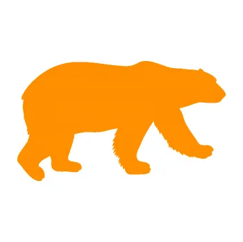 Samolepící dekorace SAMOLEPKA Lední medvěd 002 pravá (06 - oranžová) NA AUTO, NÁLEPKA, FÓLIE, POLEP, TUNING, VLASTNÍ TEXT, TISK, AUTOSAMOLEPKY.cz, POLEPY, OBRÁZEK, LOGO, SAMOLEPKY