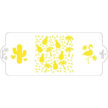 Stencil šablona na dort 10x25cm flamingo - Decora