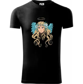 Pánské tričko Anděl malovaný - žena (Pecka design) - Viper FIT - Pánské zůžené tričko - 2XL ( Černá )