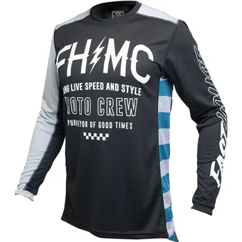 Moto dres Fasthouse Grindhouse Cypher Jersey Black Silver Velikost: M