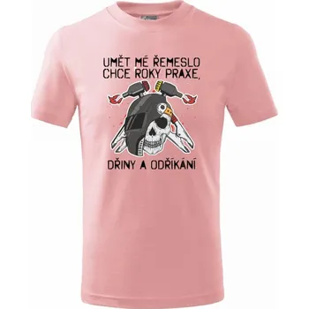 Chlapecké tričko Svářeč - umět mé řemeslo - Tričko dětské bavlněné - 134 cm/8 let ( Růžová )