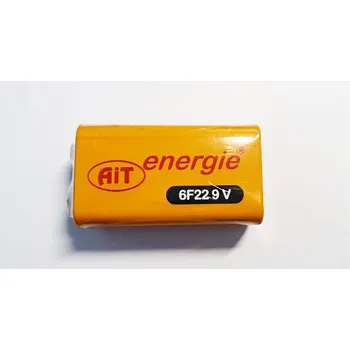 AIT ENERGIE 9V baterie 6F22M - 1ks - Zinko-chloridová baterie (9V baterie | Baterie 9V | 6F22 baterie | Baterie 6F22 | AIT baterie | AIT Energie baterie | Zinko-chloridová baterie | Baterie pro multimetr | Baterie pro hračky | Baterie pro detektory kovů)