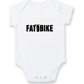 Kojenecké oblečení Fat bike nápis - Body kojenecké s krátkým rukávem - Krátký r. do 3 měs ( Bílá )