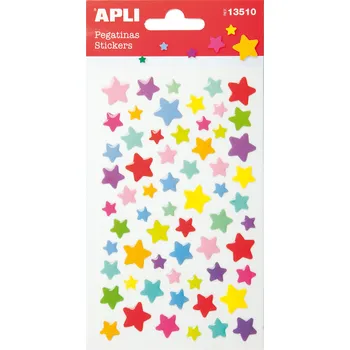 samolepka DOPRODEJ - APLI samolepky - Hvězdy, mix barev 62ks
