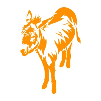 Samolepící dekorace SAMOLEPKA Osel 005 levá (06 - oranžová) NA AUTO, NÁLEPKA, FÓLIE, POLEP, TUNING, VLASTNÍ TEXT, TISK, AUTOSAMOLEPKY.cz, POLEPY, OBRÁZEK, LOGO, SAMOLEPKY